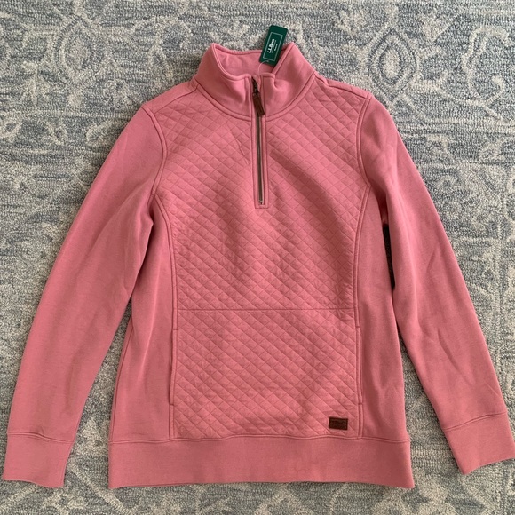 NWT L.L Bean Women’s Quilted Quarter Zip Sweatshirt MT - Picture 2 of 10